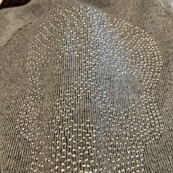 Victoria’s Secret PINK Rhinestone Skull low Scoop Back Sweater grey size XS Rare - Picture 5 of 11